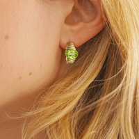 Belle Peridot Signet Hoop Earrings