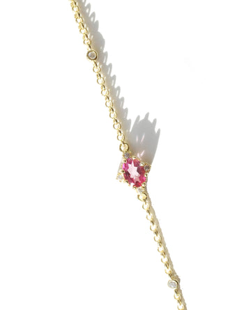 Oval Pink Topaz Bracelet
