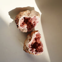 Pink Amethyst Geode Cave (1 pair)