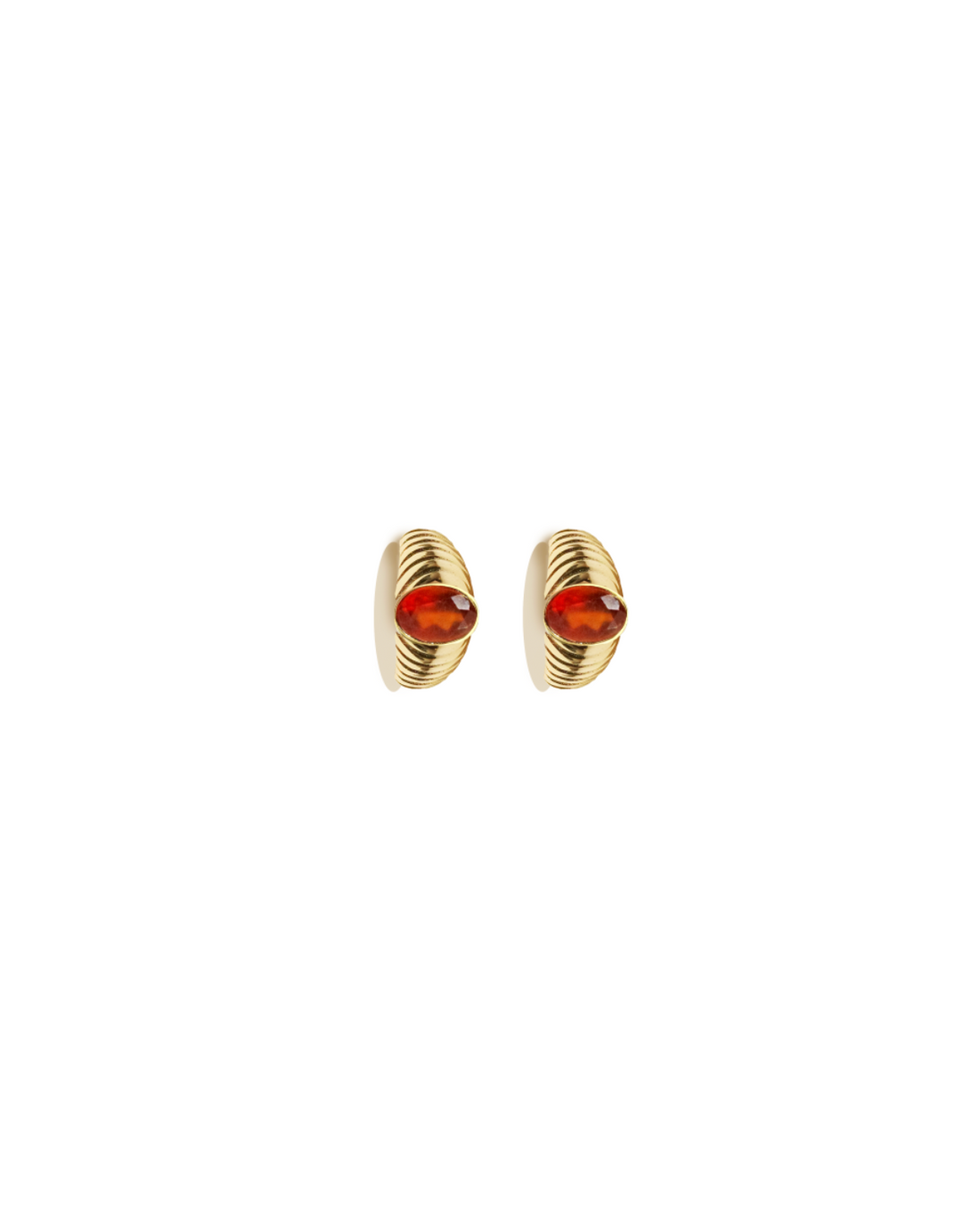 Belle Garnet Signet Hoop Earrings (Orange)