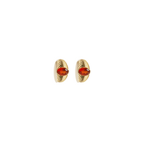 Belle Garnet Signet Hoop Earrings (Orange)