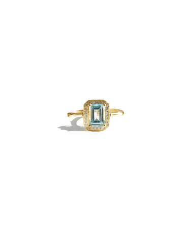 Emerald Blue Topaz Ring
