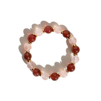 Rose Quartz & Strawberry Quartz Bracelet