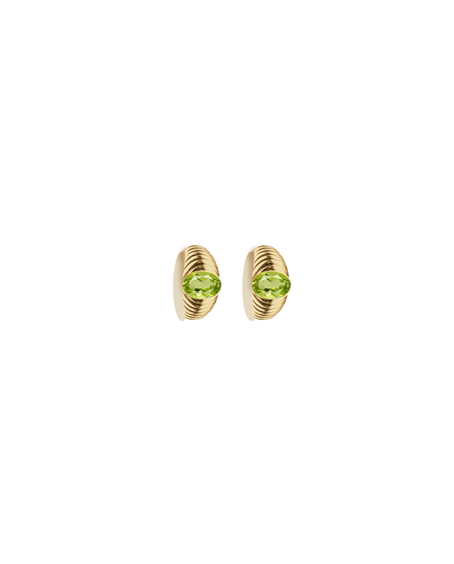 Belle Peridot Signet Hoop Earrings