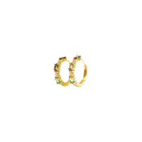 Brigid Tourmaline Hoop Earrings (Green)