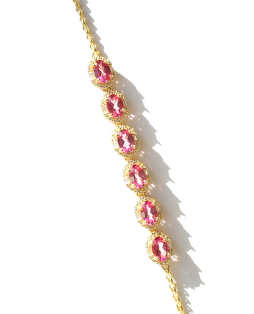 Pink Topaz Tennis Bracelet